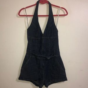 Denim short jumpsuit